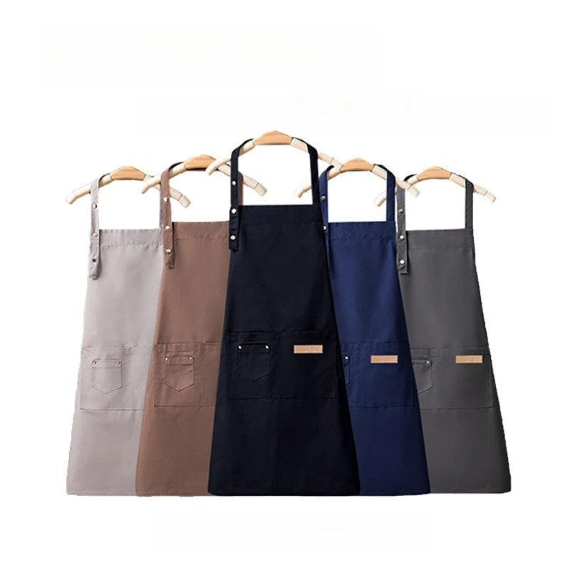Chef Waiter Cafe Shop Waiter Pure Color Cooking Kitchen Apron For Woman BBQ Hairdresser Aprons Bibs Kitchen Accessory Oasis Select