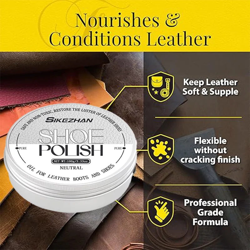 Professional Leather Shoe Polish Cream Kit,Cleaner Conditioner Waterproofer,Color Restorer for Men Women Formal Shoes Boots Bags Oasis Select