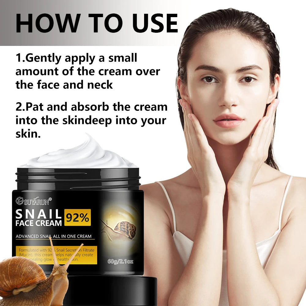 SUYARUN Snail Cream – 24H Hydrating Anti-Aging Moisturizer Snail Face Cream Oasis Select