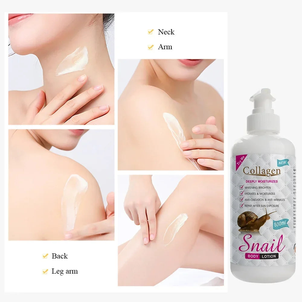 500ml Collagen Snail Body Lotion Moisturizing Skin Care Brightening Hydrating Snail Body Lotion Body Whitening Cream Skin Care Oasis Select 500ml