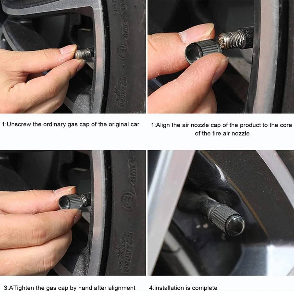 Yitong 50/100/200PCS Valve Caps Universal Tire Valve Caps Durable Pe Material Black Airtight Dustproof Automotive Valve Dust Cap Oasis Select
