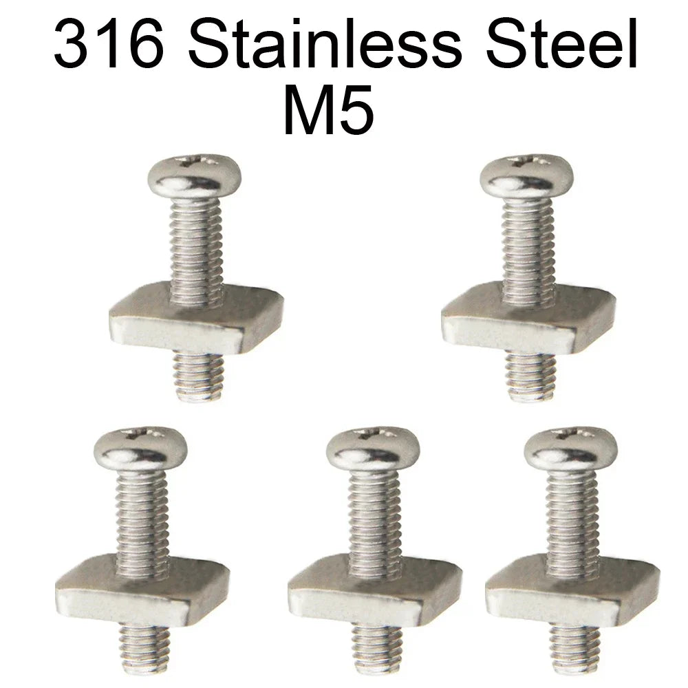 2sets M4 M5 Stainless Surf Fin Screws Plates Surfboard Longboard Screw Channel Sliding Fin Box Plate Smart Screw Oasis Select M5 316 5 Pieces