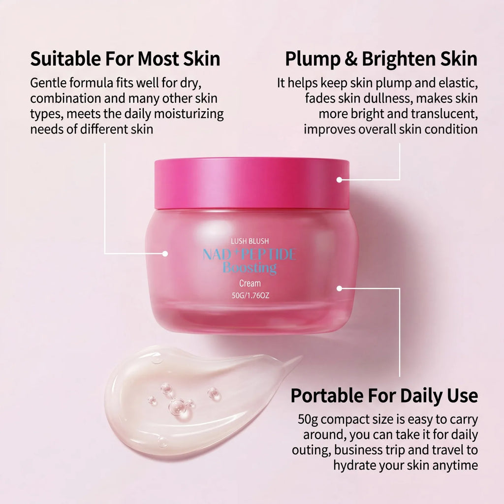 50g NAD+ Peptide Cream Face Moisturizer Firming Lifting Smooths Fine Lines Hydrating Brightening Skin Barrier Glowing Skin Oasis Select