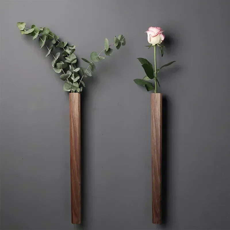 Wall Hanging Vase Home Wall Decoration Porch Living Room Bohemian Style Wooden Solid Wood Flower Oasis Select
