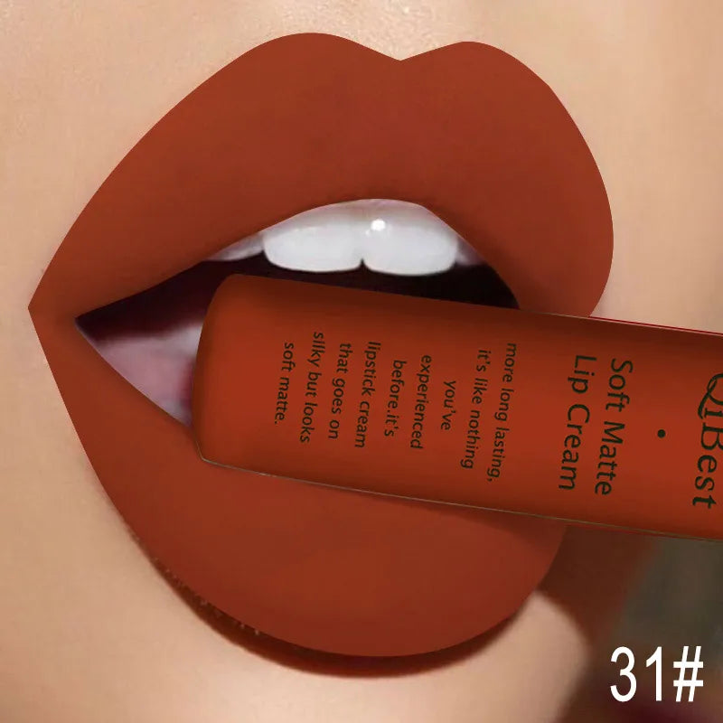 QiBest Velvet Matte Liquid Lipstick – Waterproof & Long-Lasting