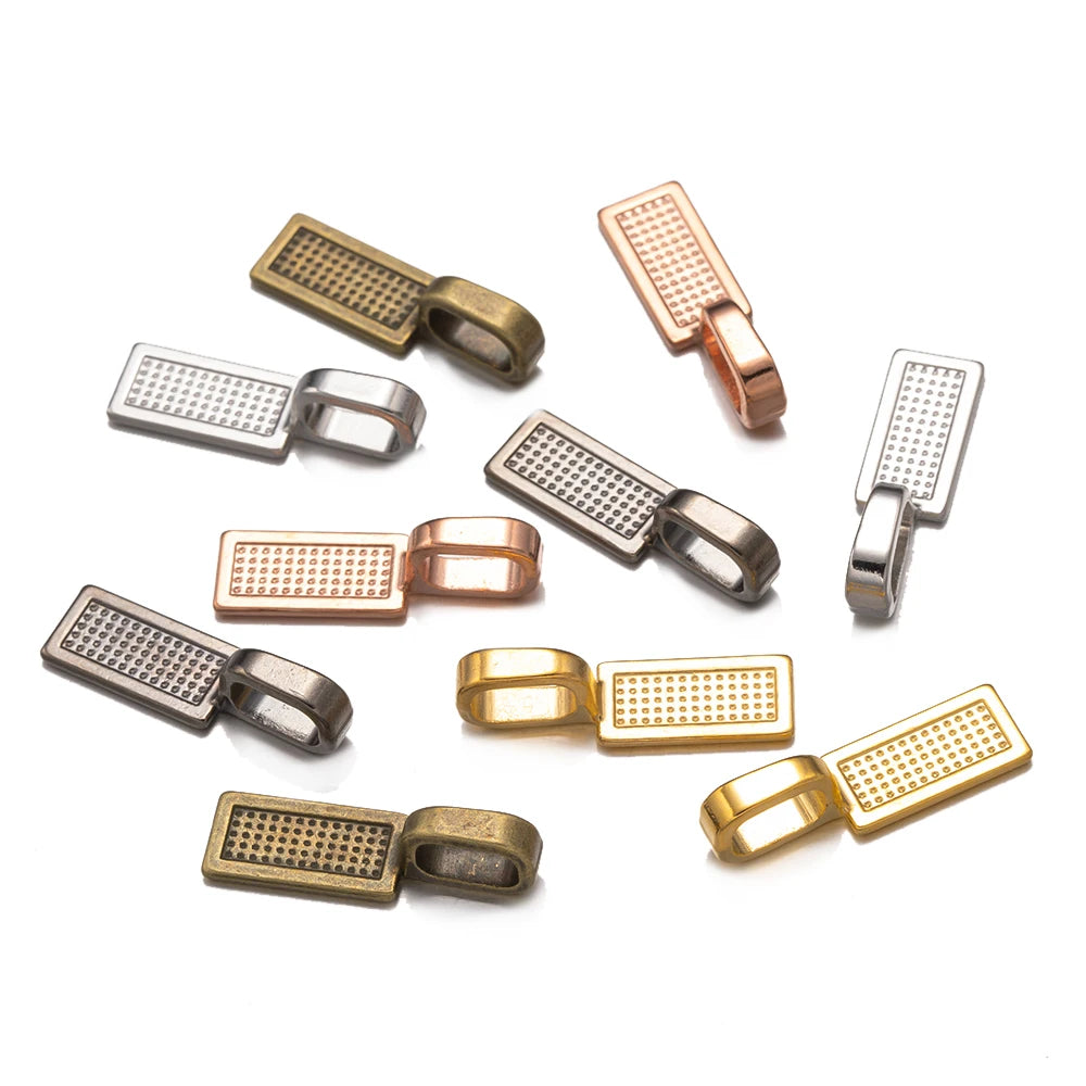 20/50pcs Spoon Glue-on Flat Pad Pendant Bail Oval Scrabble Linking Charm Bails Charm Connector Hangers for DIY Jewelry Making Oasis Select