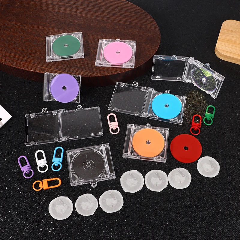 DIY Mini CD Case Keychain Pendant | Blank Album Cover Charm DIY Keychain Charm Oasis Select
