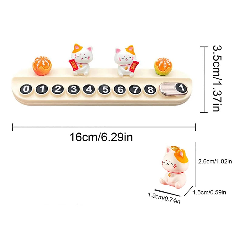 Multifunctional Car Temporary Stop Sign Cartoon Bunny Phone Number Temporary Parking Card Prompt License Plate Decoration Oasis Select