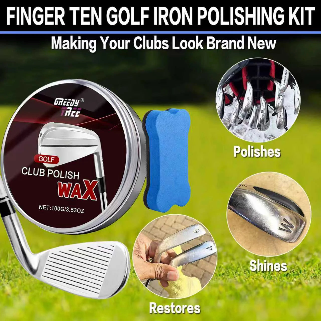 Professional Golf Club Polishing Wax – Remove Scratches & Shine Golf Club Polish Oasis Select