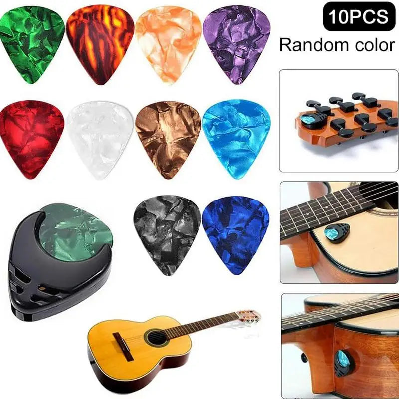 Guitar Picks Bulk 10 Pcs Multicolor Guitar Picks Portable Finger Picks Self-Adhesive Colorful Guitar Picks Electric Guitar Pick Oasis Select
