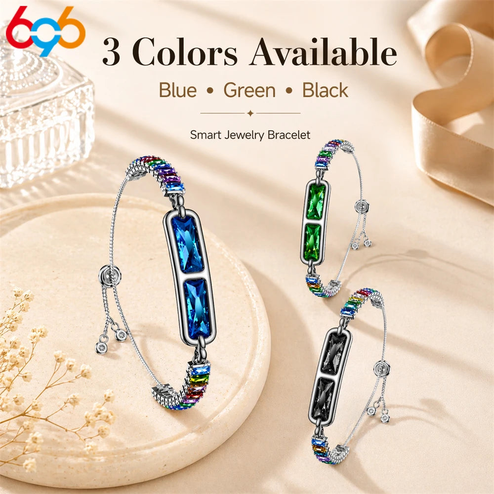 Woman Inlaid With Diamonds Smart Bracelet Sports Health Ms. Bluetooth Wristband Sleep Health Monitor Female Physiological Cycle Oasis Select
