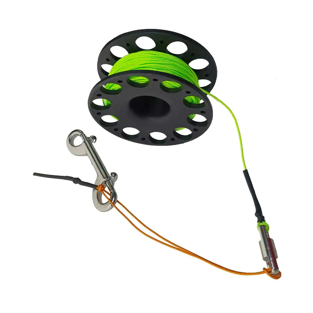30M Scuba Diving Spool Finger Reel with Stainless Steel double ended hook Tech Snorkeling Equipment Cave Wreck Guide Line Reel Oasis Select