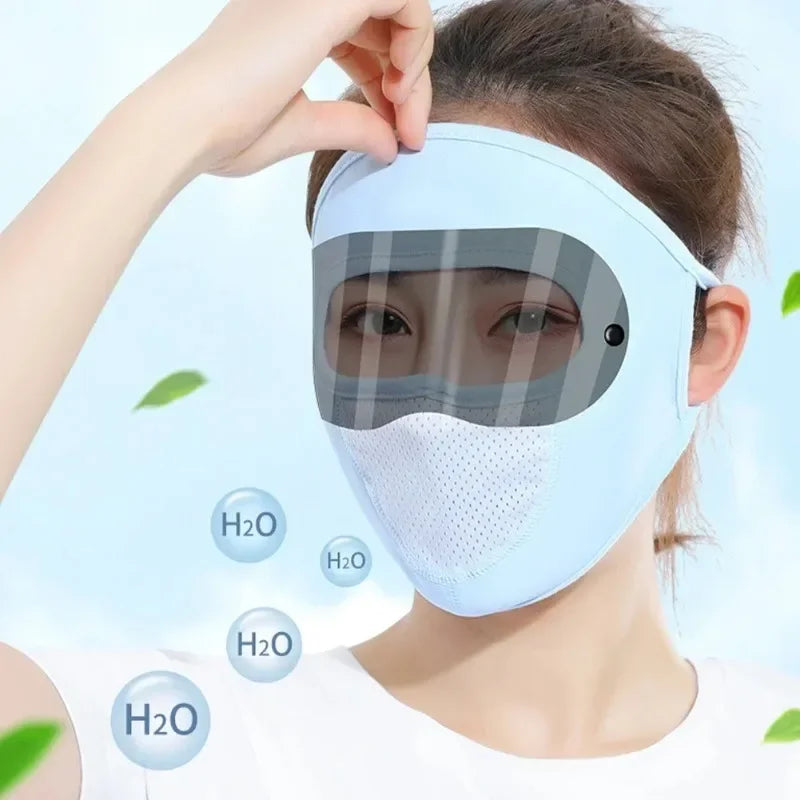 Dustproof Face Mask with Breathing Hole and Goggles Cycling Sun Protection Full Face Cover Ear Loop UV Shield for Outdoor Sports Oasis Select