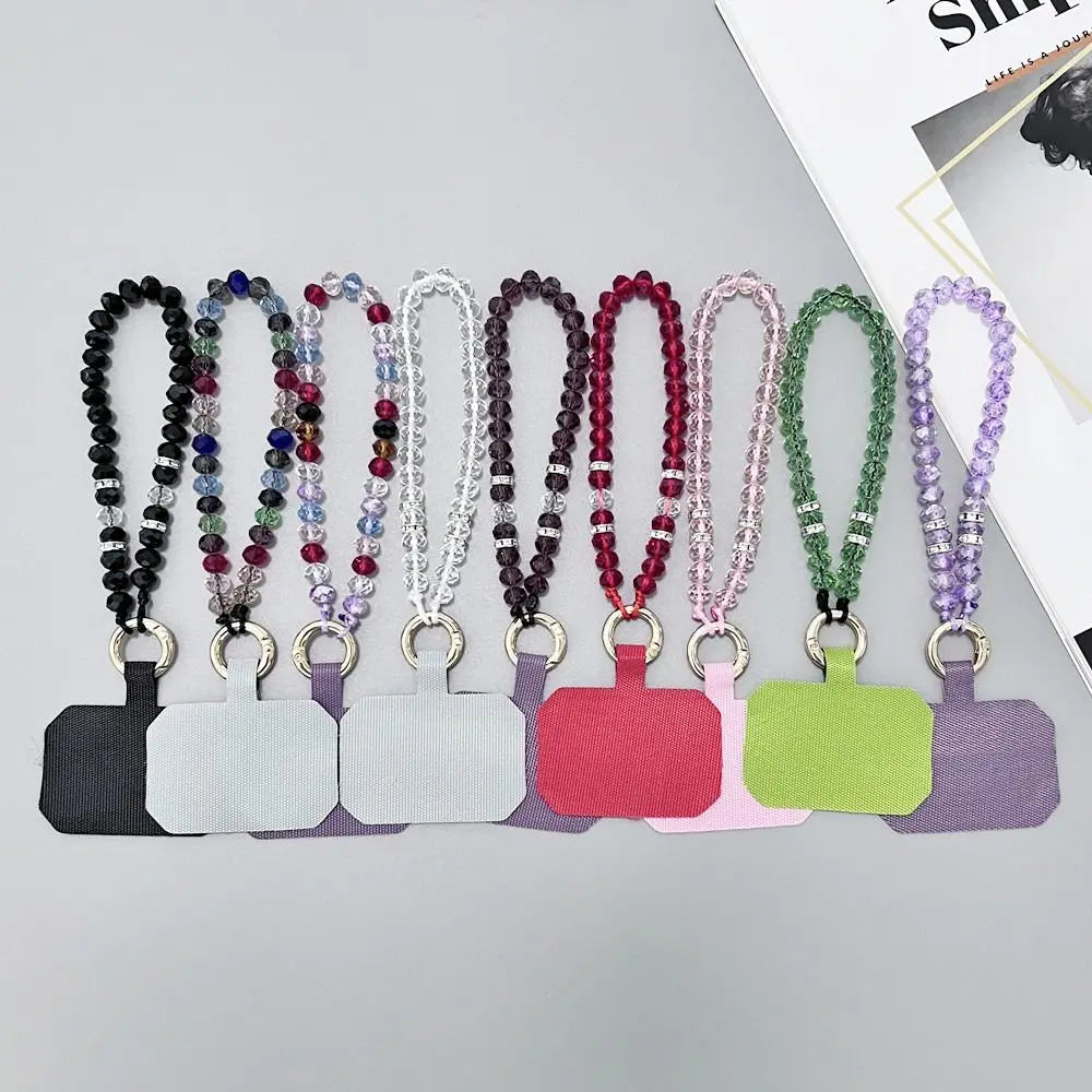 Phone Charms Crystal Beads Crystal Phone Straps Lanyard Hand Wrist Mobile Phone Chain String Luxury Cellphone Strap Key Lanyards Oasis Select