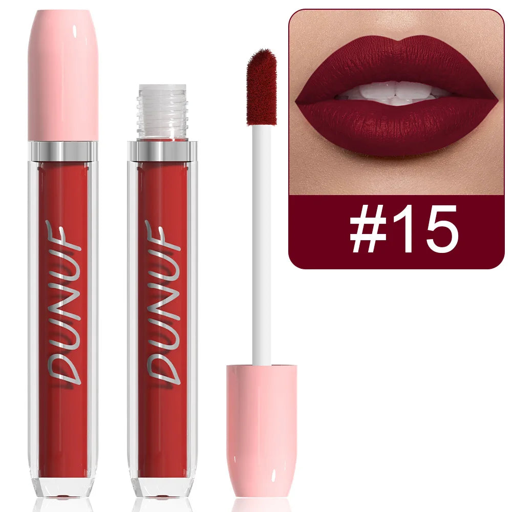 Matte Lip Gloss Lipstick, High Pigment Waterproof Velvet Long Lasting Purple Bright Red Deep Red Nude, Y2K Valentine's Day Gifts Oasis Select 15