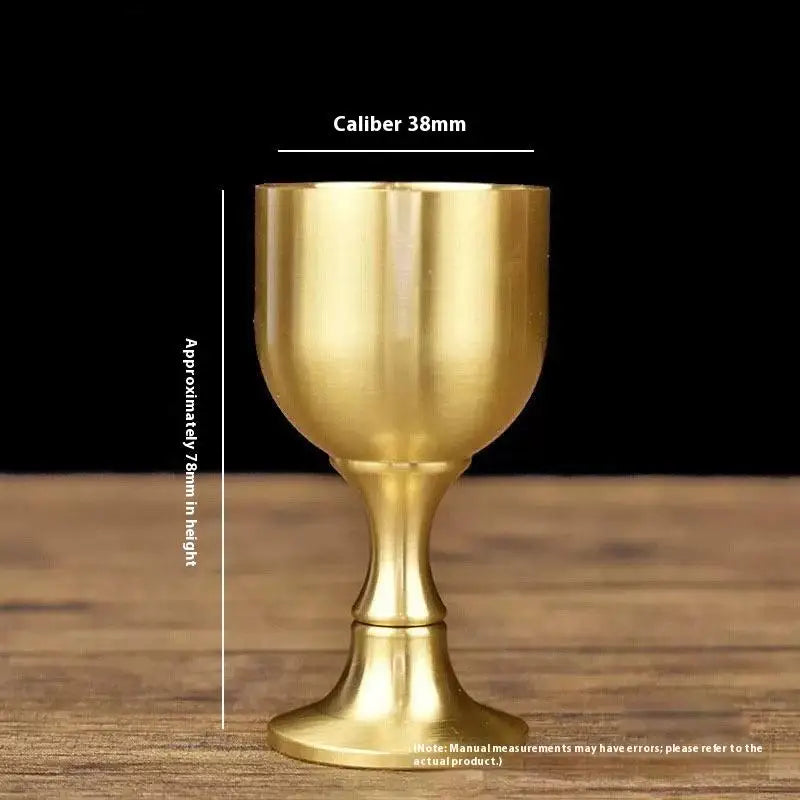 Brass Wine Glass Goblet Tabletop Mini Shot Copper Crafts Red White Wine Trumpet Copper Decoration for Restaurant Oasis Select L