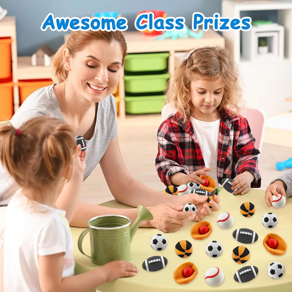 10pcs Balls Erasers for Classroom Prizes，Puzzle Eraser 3D Take Apart Football Pencil Erasers for Kids Classroom Prizes Oasis Select