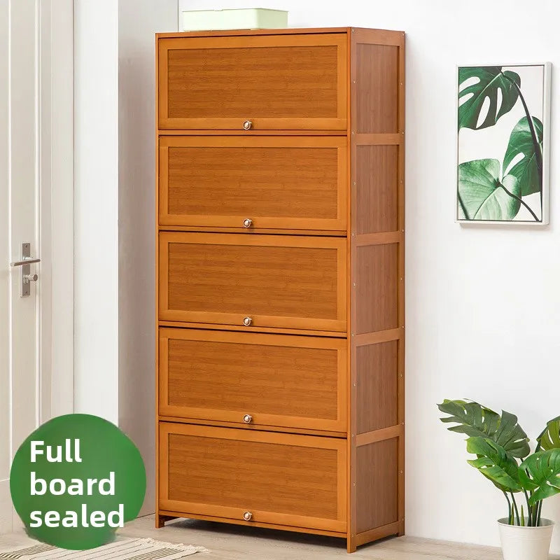 Shoe cabinet storage rack household modern door large capacity simple space saving ultra-thin solid wood Oasis Select