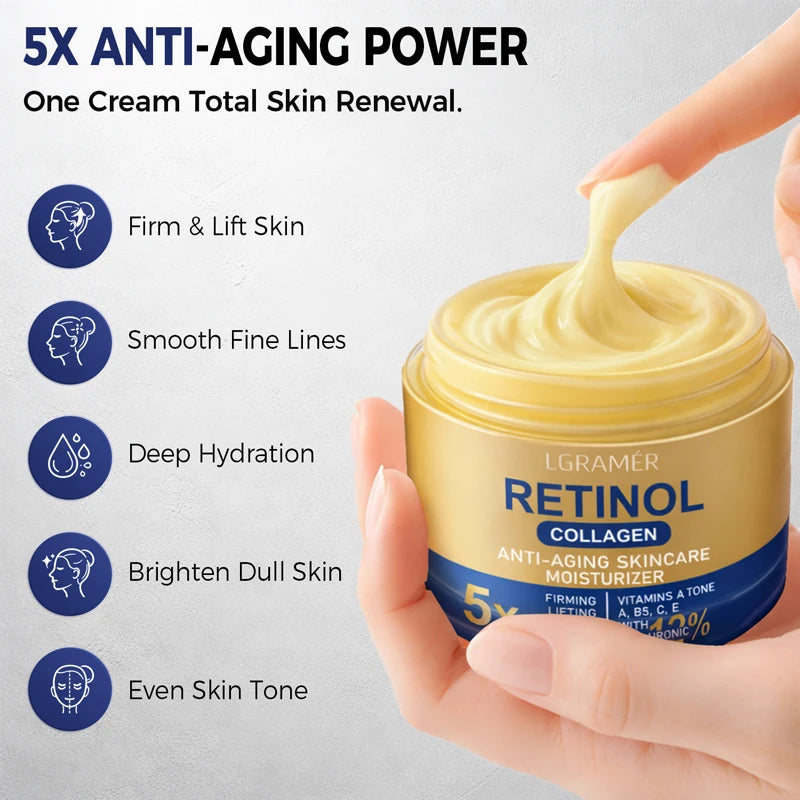 Retinol Face Cream – Collagen & Hyaluronic Acid Moisturizer