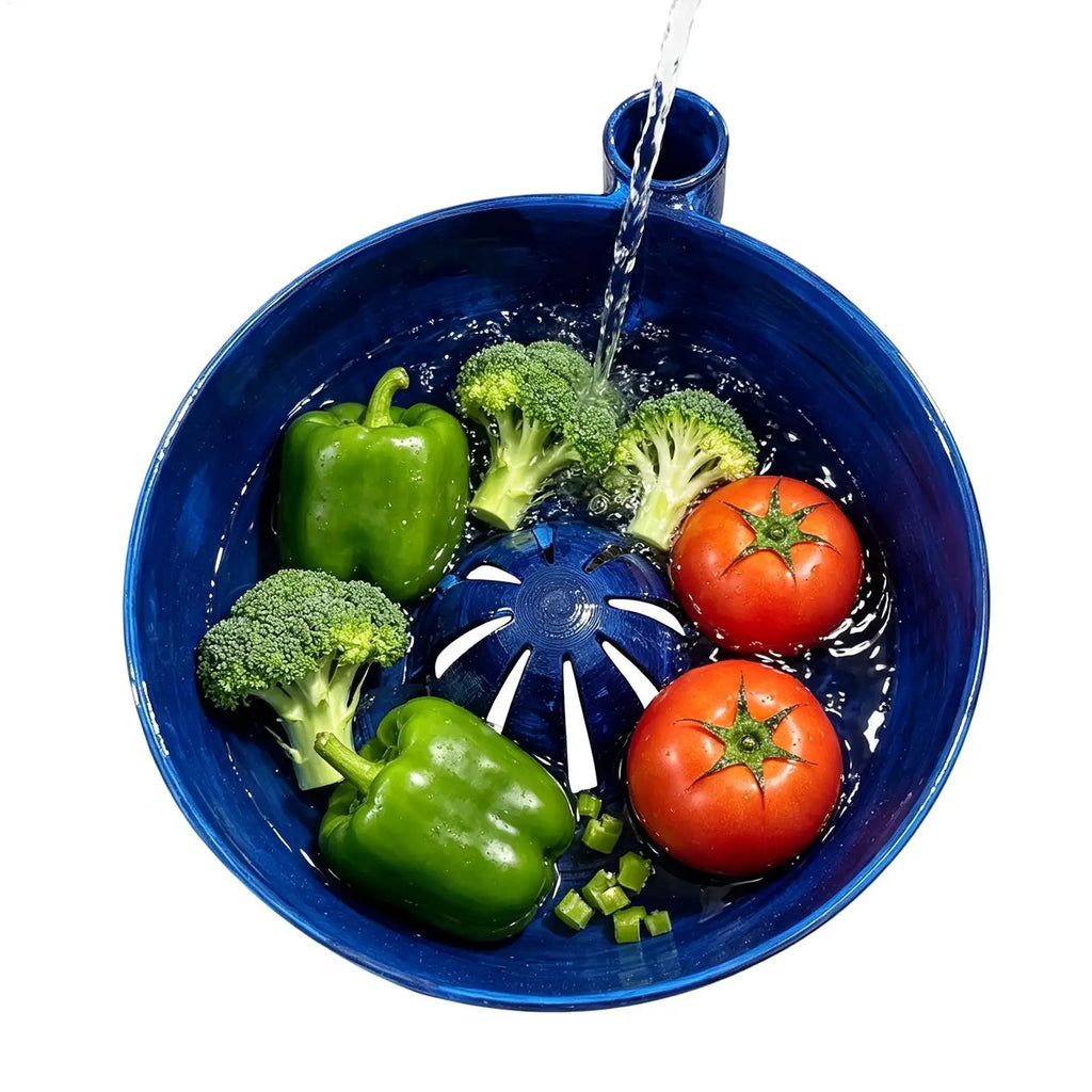 Self Rotating Berry Bowl 3D Printed Quick Self Rotating Basket with Drain Holes Berry Washing Spinner for Vegetable Prep Dipping Oasis Select