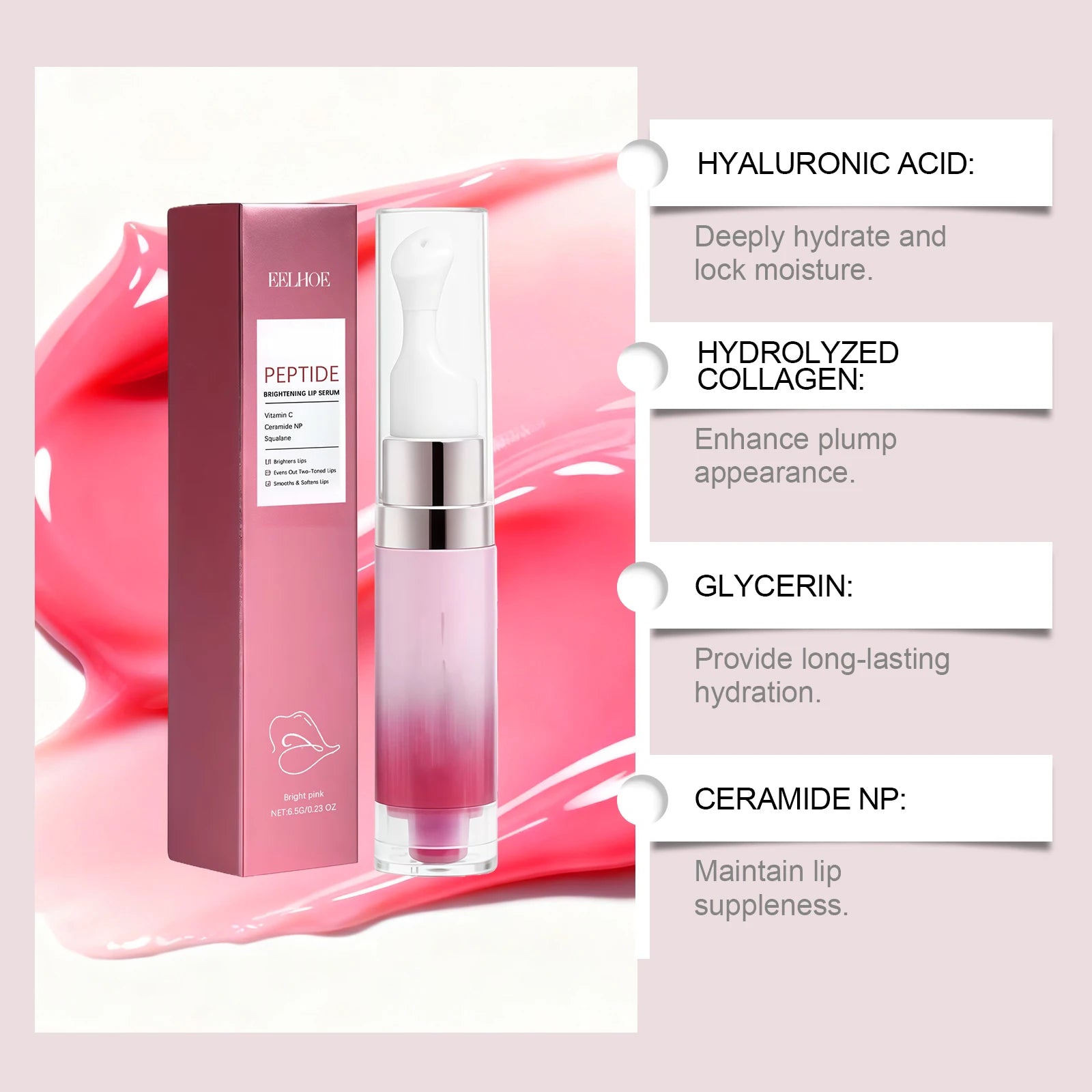 EELHOE Hydrating Lip Serum – Brighten, Plump & Moisturize Lip Serum Oasis Select