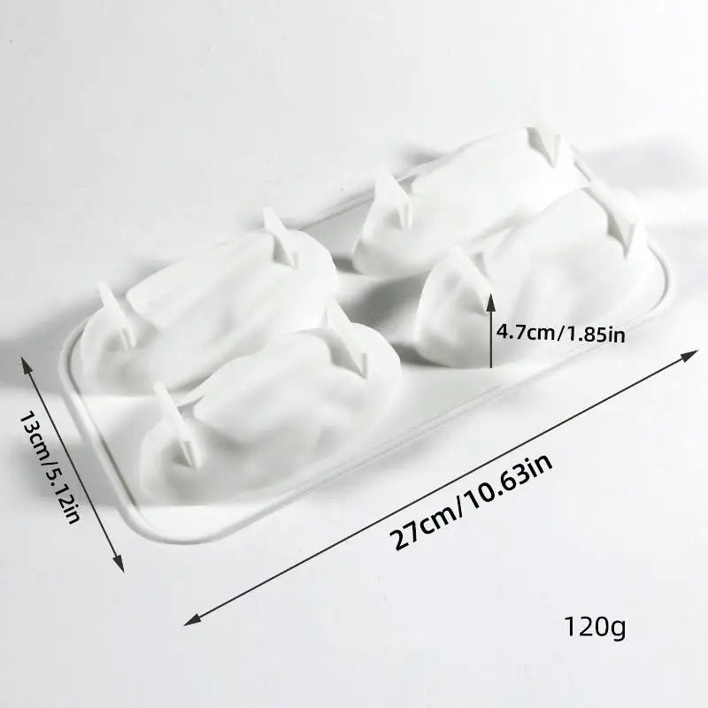 Silicone Pastry Baking Mold 4/12 Cavity Food Grade Non-Stick Reusable Mould for Pecan Nut Chocolate Dessert Making Oasis Select A1