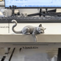 Sleeping Cat Mini Figurine 3D Printed Cute Kitty Ornament Computer Screen DecorDollhouse Miniature Desktop Decor Home Decor Gift Oasis Select Cat grey