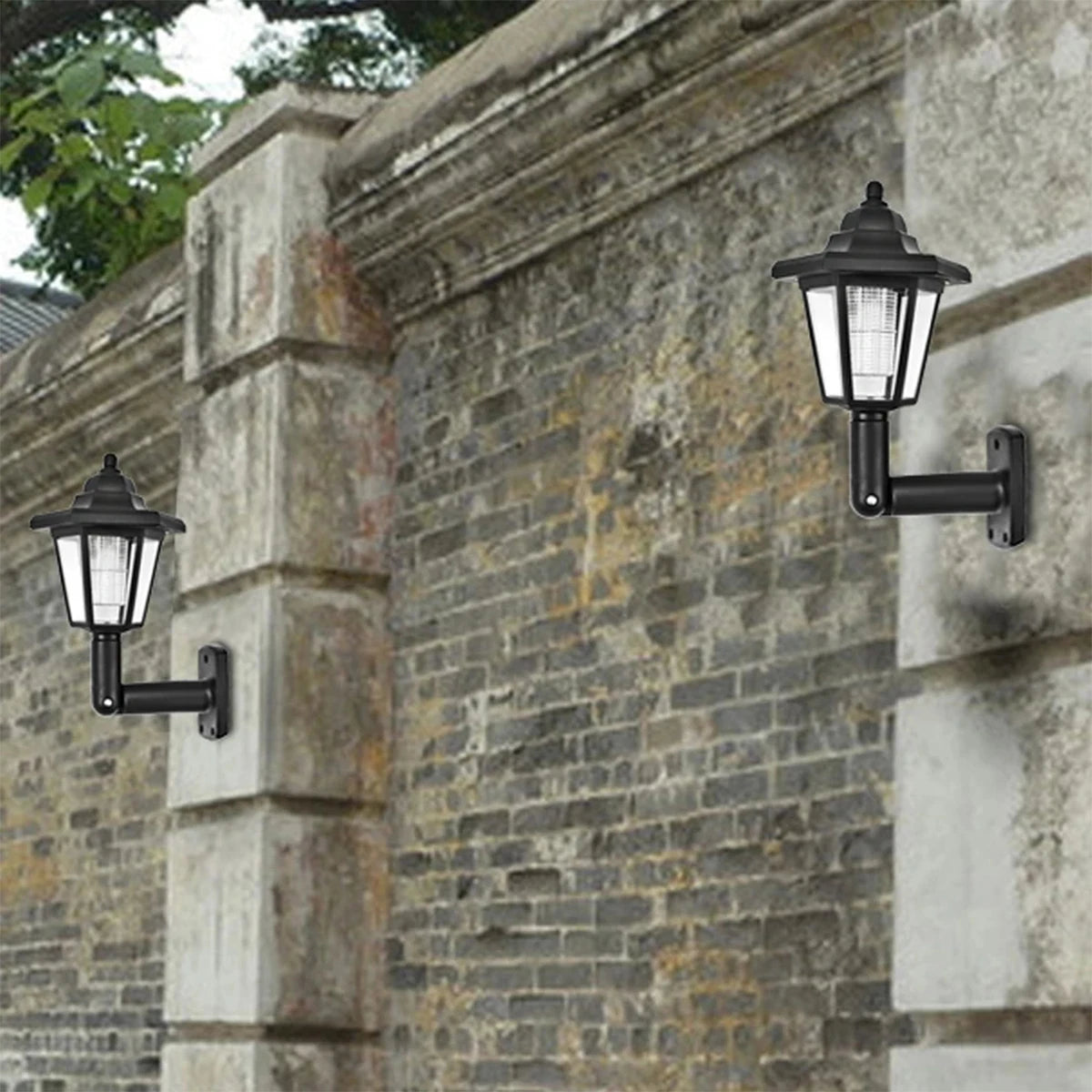 Retro Solar Hexagonal Wall Lantern – IP44 Waterproof Garden Light