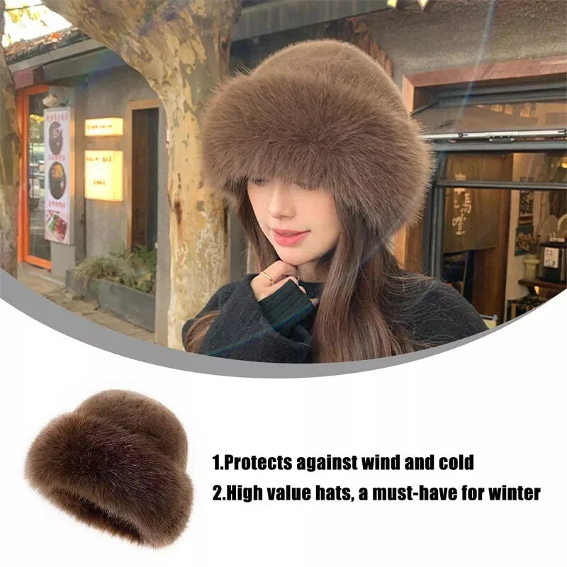 Warm Hat Casual Plush Fluffy Plush Cap Versatile Solid Hat for Holiday Season Thick, Fluffy & Warm with Ear Protection Hat Oasis Select