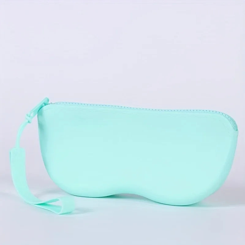 Multi-color Silicone Zipper Glasses Bag Storage Bag, Multi-purpose Small Anti-fall Debris Eyeglass Case Sunglasses Case Oasis Select green