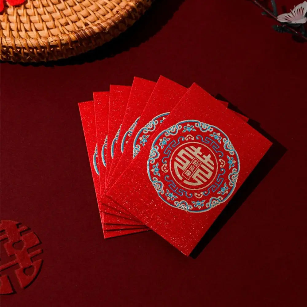 20pcs New Trendy Multiple Patterns Money Pocket Lucky Money Good Luck Blessing Bag Best Wishes Red Envelope Chinese Wedding Oasis Select 04