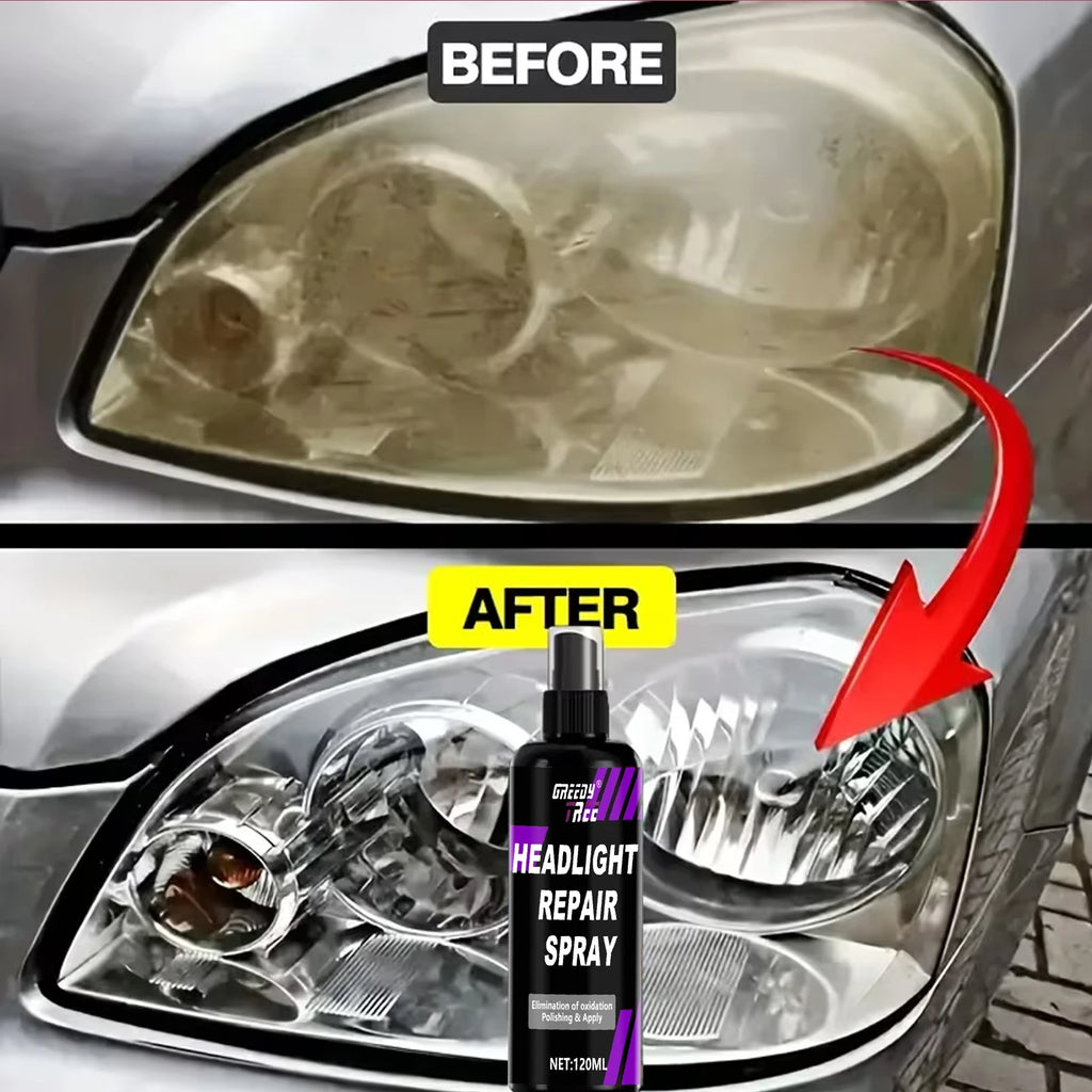Ceramic Headlight Restoration Spray Kit 4.05oz – Removes Yellowing