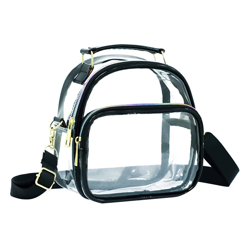 Transparent Ladies Small Handbags Women Clear Bag Fashion Waterproof Casual Simple Crossbody Shoulder Bags Oasis Select Black