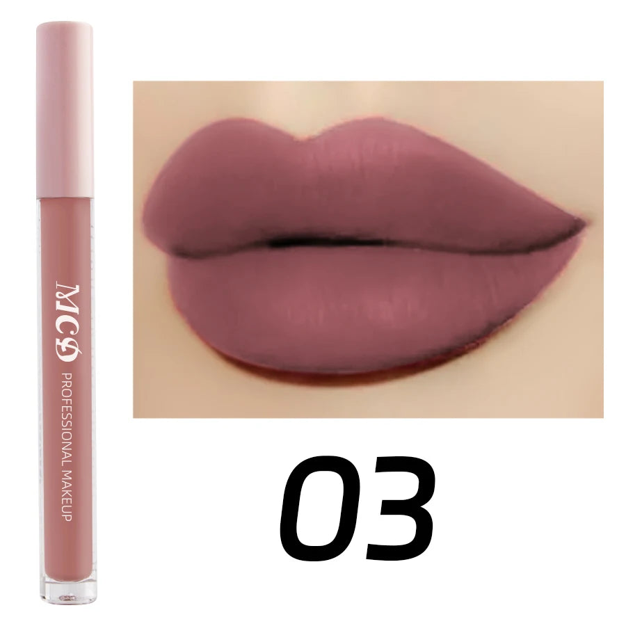 MCD Dark Brown Matte Velvet Liquid Lipstick – Waterproof Lip Gloss