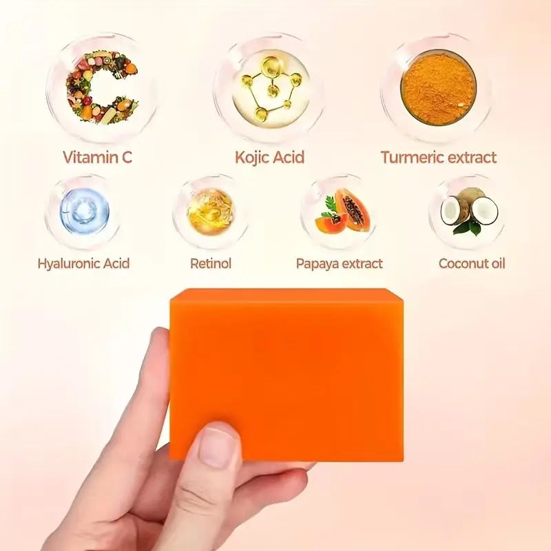 4pcs lemon soap koji acid handmade soap turmeric soap bath soap, used for bathing and washing face, unisex Oasis Select