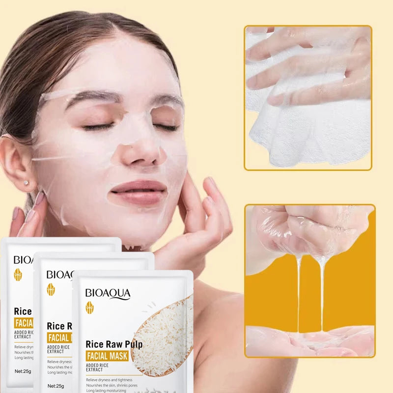 Rice Extract Sheet Mask – Pore Refining, Glass Skin & Hydration Facial Sheet Mask Oasis Select