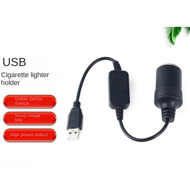 1pc 5V 2A USB To 12V Cigarette Lighter Socket USB Male to Female Cigarette Lighter Adapter Converter Car Electronics Accessories Oasis Select