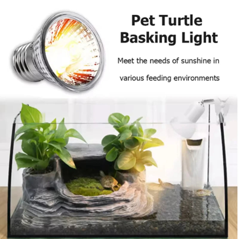 WISH 5PCS UVA+UVB Reptile Heating Light Bulb Snake Turtle Pet Full Spectrum Basking UV Light Bulbs Heating Light Oasis Select