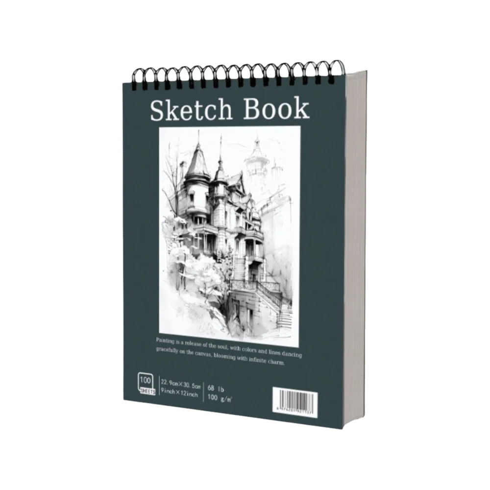 100 Sheets Coil Sketchbook Perforated Pages Easy To Tear Spiral Bound Artist Sketchbook 100gsm Thickened Paper Acid-Free Paper Oasis Select Style-A
