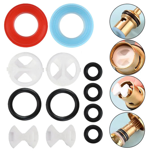 12PCS Faucet Tap Valve Cartridge Replacement Kit Faucet Repair Washers Ceramic Chip Set Faucet Accessories Oasis Select