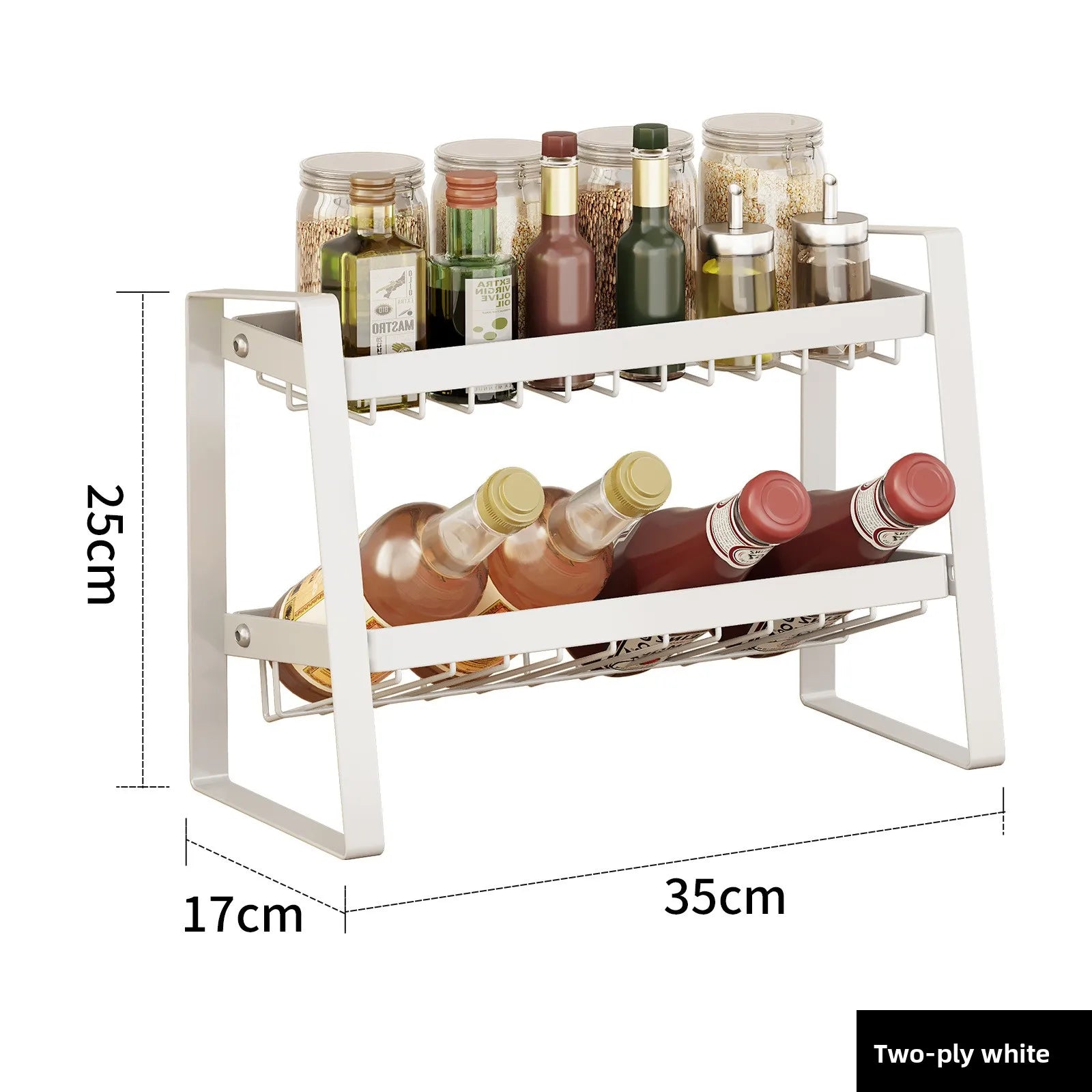 Kitchen seasoning rack countertop multi-layer seasoning rack multi-functional storage artifact Oasis Select Second layer white