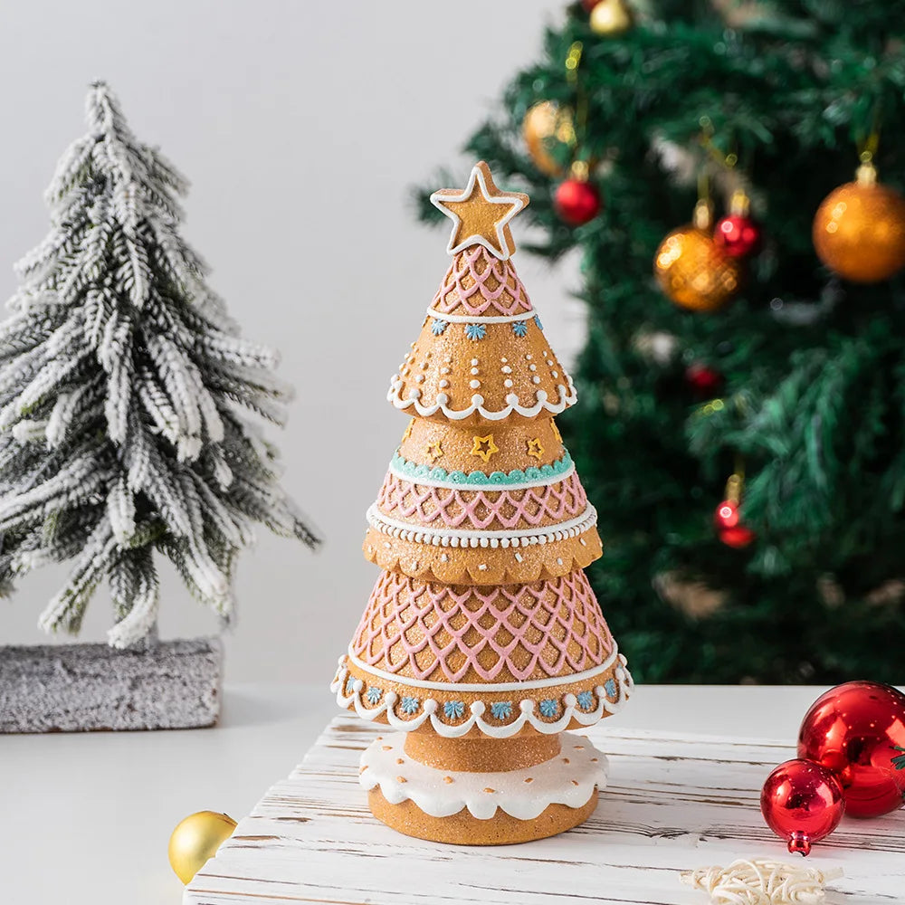 Gingerbread Christmas Tree Table Ornaments Home Living Room Christmas Atmosphere Props Christmas Decorations Oasis Select