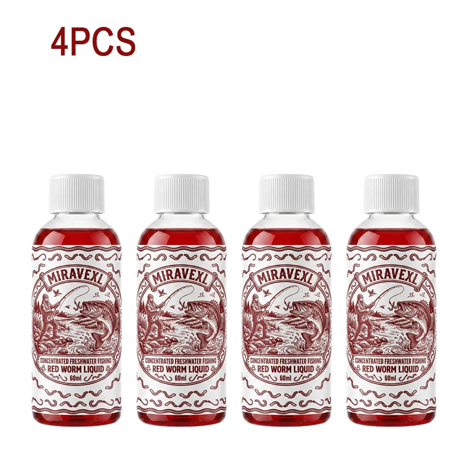 Concentrated Red Worm Liquid Fish Attractant Fishing Bait Additive Strong Scent Freshwater Carp Crucian Fishing Tackle Oasis Select 4PCS