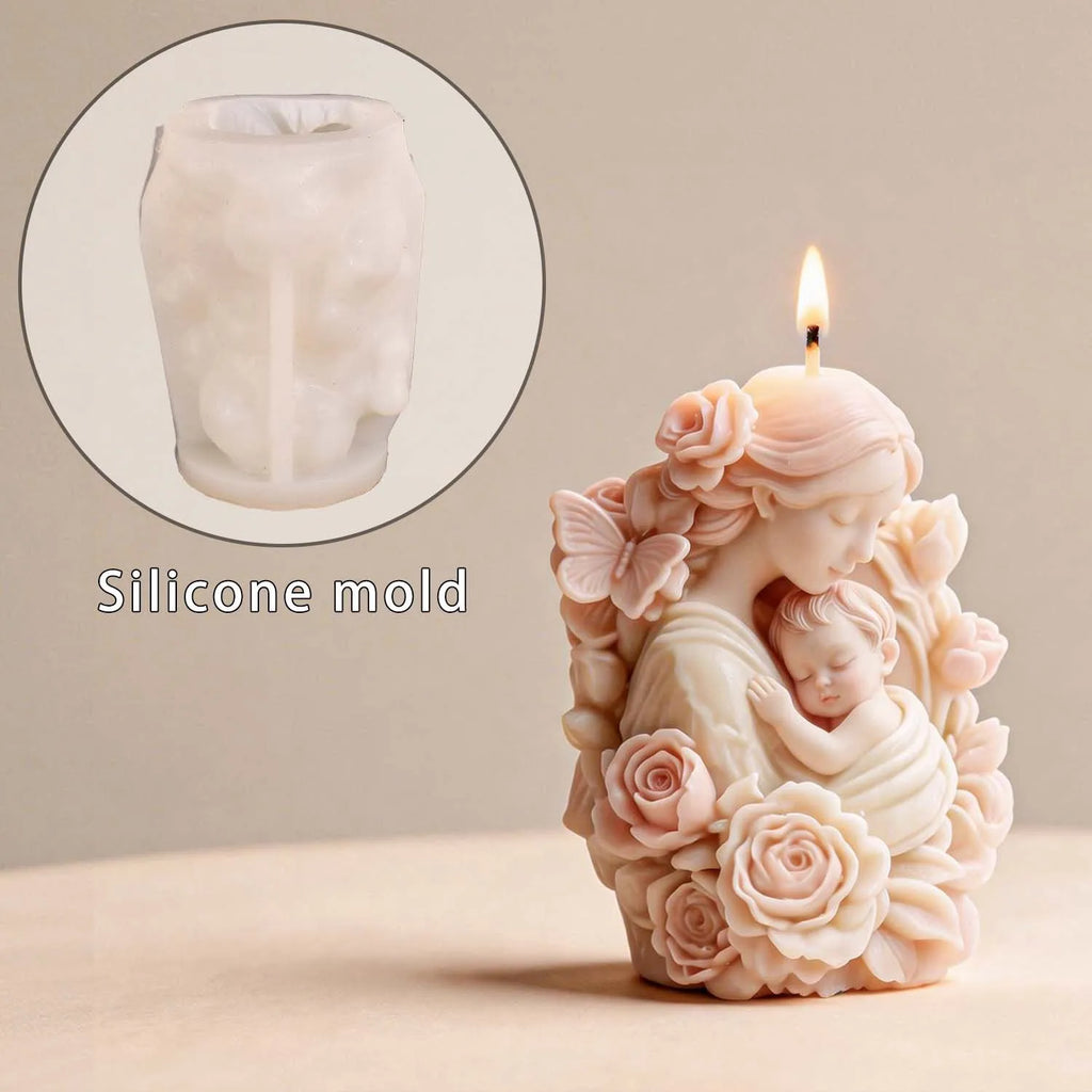 Resin Mold Non-Toxic Gypsum Ornament Mold Flower Mother Mold For Home Decoration Candle Making Mother’S Day Gift Oasis Select