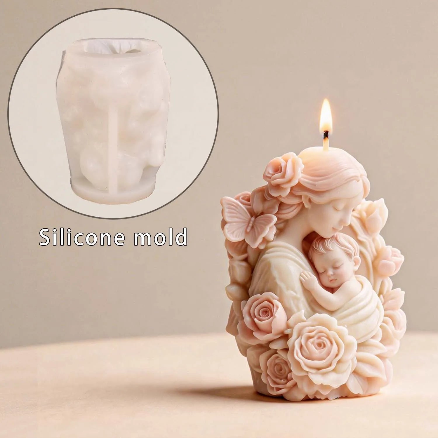 Resin Mold Non-Toxic Gypsum Ornament Mold Flower Mother Mold For Home Decoration Candle Making Mother’S Day Gift Oasis Select