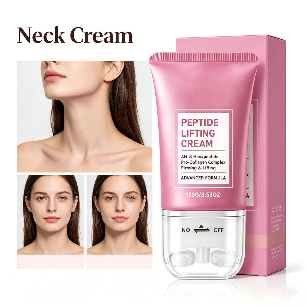Firming Lifting Neck Cream Roller Design Moisturizing Brighten Fades Fine Lines Reduce Double Chin Boost Elasticity Massage Care Oasis Select