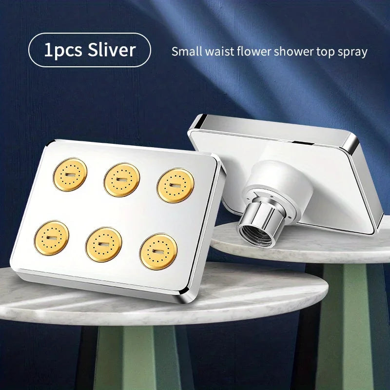 Top Spray Shower Head High Pressure Rotatable Supercharged Wall-Mounted Showerhead Upgrade Your Bathroom Accessories Oasis Select silvery