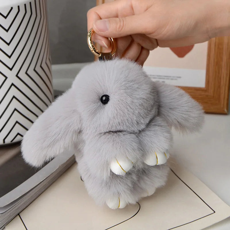 15cm Gifts Rabbit Fur Keychain Women Bag Car Key chain Pendant Decoration Jewelry Bags Hangings Accessories Oasis Select