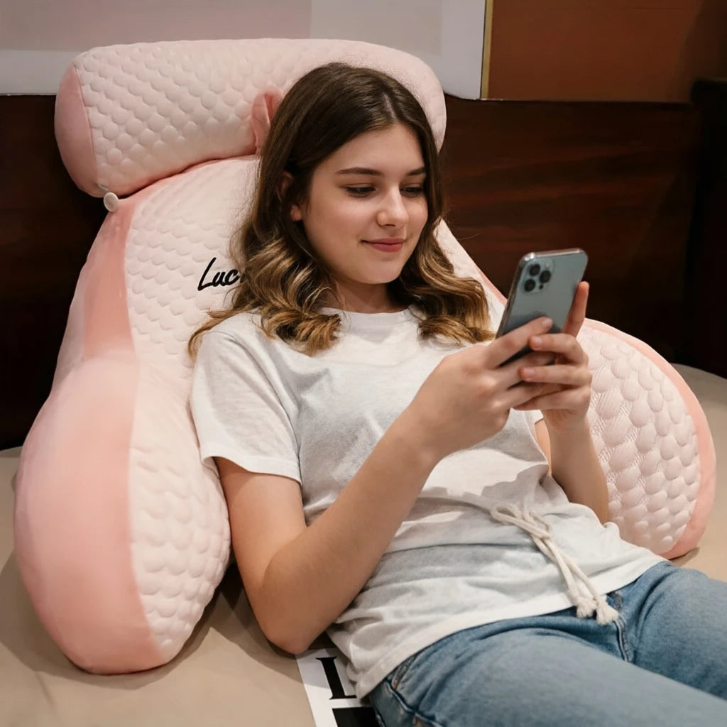 1pc Ergonomic Reading Pillow with Adjustable Back Support, Soft Lumbar Cushion for Bed, Sofa, Chair – Breathable & Comfortable Oasis Select