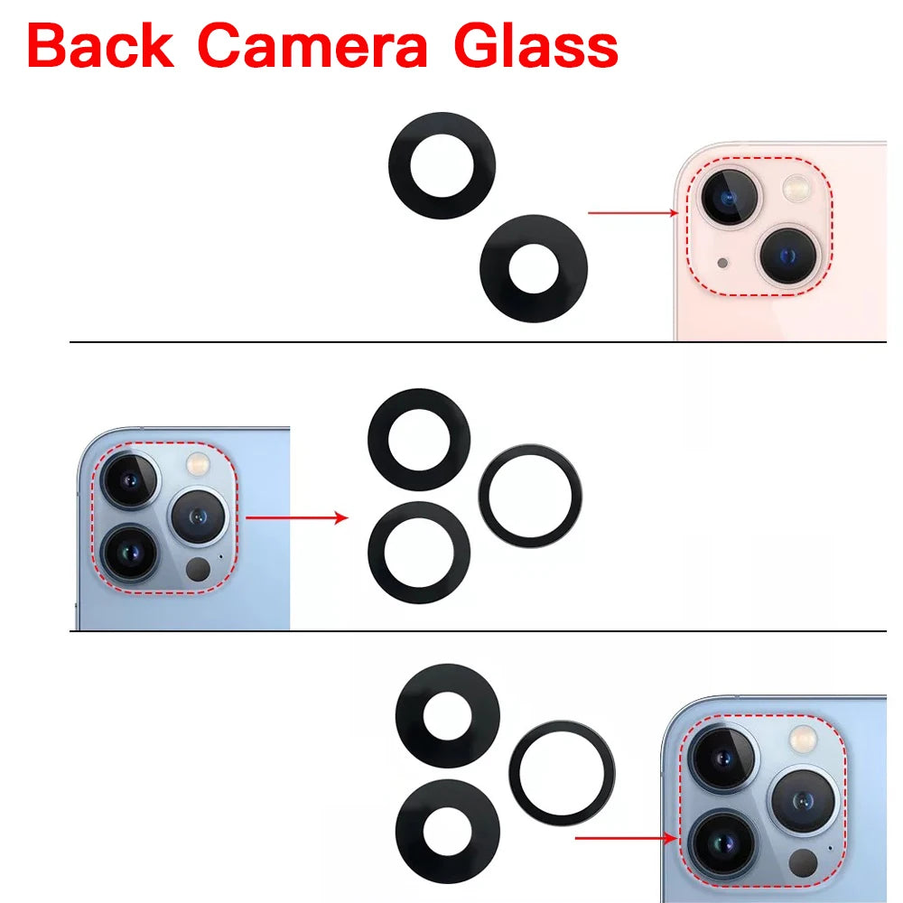 iPhone 11–14 Rear Camera Glass Lens Cover + 3M Sticker